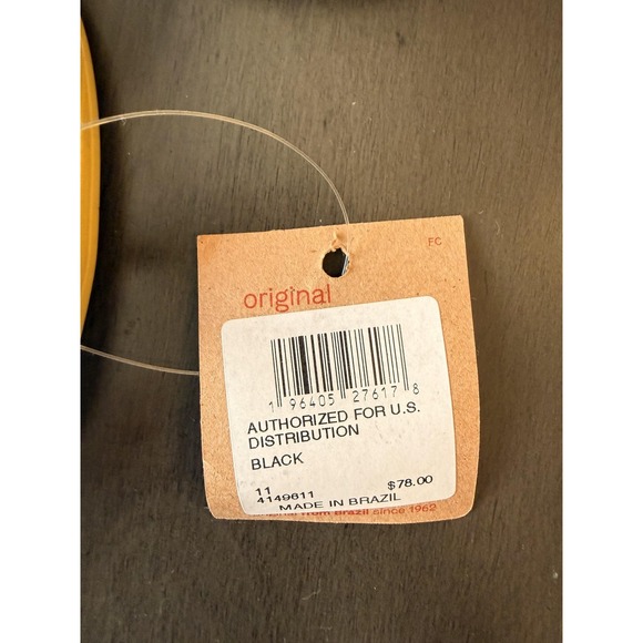 Havaianas Una Pitanga Sandals Womens Black Rubber Strappy Flat Size 11 - Picture 7 of 16